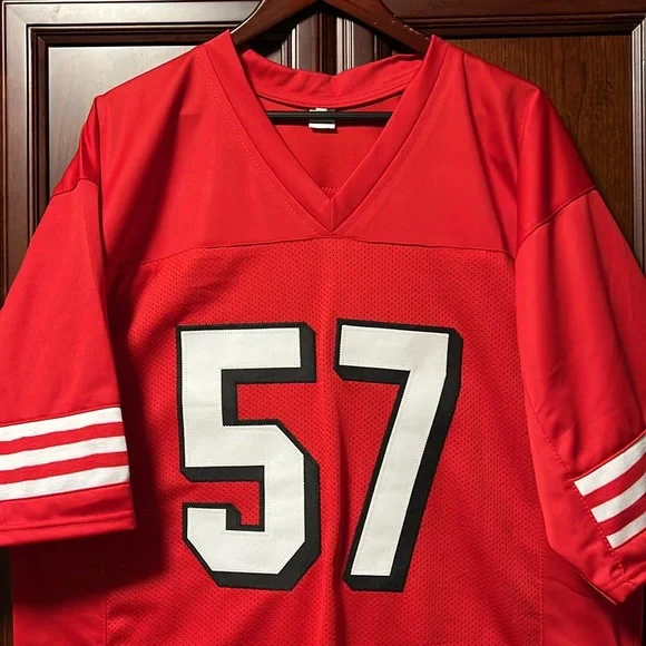 Brand New Custom Made NFL SF 49er LB “Dre” Greenlaw Signed #57 Throwback Jersey!